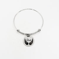 Dad Memorial, Dad Is my Angel Bracelet, Charm Bracelet, Stacking Bangle, Remembering Dad, Love My Dad, Sympathy gift, Gift For Her