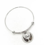 Dad Memorial, Dad Is my Angel Bracelet, Charm Bracelet, Stacking Bangle, Remembering Dad, Love My Dad, Sympathy gift, Gift For Her