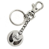 Dad Memorial, Dad Is My Angel Keychain, Dad Angel Wings, Remembering Dad, Loss Of Dad, Death Of Dad, Sympathy Gift