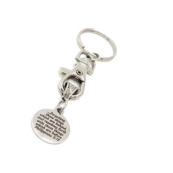 Scripture Gift, Forget The Past, Look To The Future Keychain, Moving Forward, Philippians 3 13, Scripture Quote, Bible Verse Gifts
