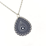 Mustard Seed Necklace, Antique Brass Mustard Seed Jewelry, Matthew 17 20 Mustard Seed Pendant, Ornate Teardrop Mustard Seed Necklace