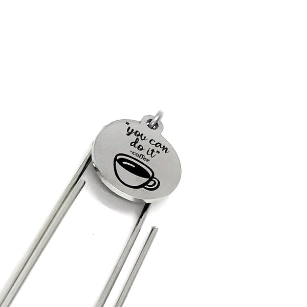 Bookmark Gift, You Can Do It Coffee Bookmark, Coffee Lover Gift, Planner Bookmark, Charm Bookmark, Paperclip Bookmark, Coffee Box Gift