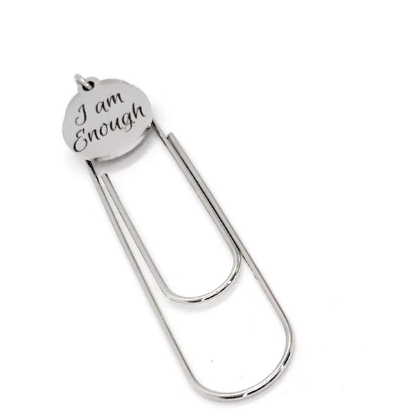 Bookmark Gift, I Am Enough Bookmark, Affirmation Gift, Affirmation Quote, Planner Bookmark, Charm Bookmark, Paperclip Bookmark