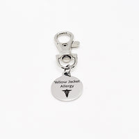 Medical Charm, Yellow Jacket Allergy Charm, Clip On Charm, Medical Notification, Medical Awareness Notification, Yellow Jacket Allergy Gift