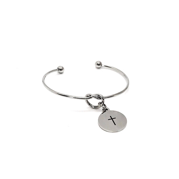 Faith Gifts, Cross Charm Bracelet, Cross Jewelry, Cross Bracelet, Christian Gifts, Gift For Her, Wife Gift, Daughter Gift, Cuff Bracelet