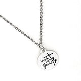 Faith Jewelry, Walk With Jesus Necklace, Christian Jewelry, Faith Necklace, Faith Quote, Christian Gifts, Baptism Gift, Gift For Her