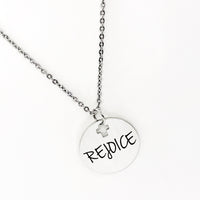 Affirmation Jewelry, Rejoice Necklace, Affirmation Words, Christian Words, Faith Gifts, Christian Woman Gift, Gift For Her, Baptism Gift