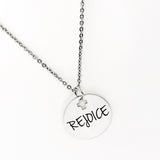 Affirmation Jewelry, Rejoice Necklace, Affirmation Words, Christian Words, Faith Gifts, Christian Woman Gift, Gift For Her, Baptism Gift