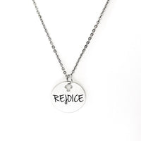 Affirmation Jewelry, Rejoice Necklace, Affirmation Words, Christian Words, Faith Gifts, Christian Woman Gift, Gift For Her, Baptism Gift