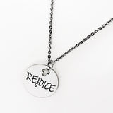 Affirmation Jewelry, Rejoice Necklace, Affirmation Words, Christian Words, Faith Gifts, Christian Woman Gift, Gift For Her, Baptism Gift