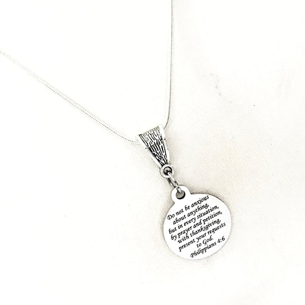 Scripture Gifts, Do Not Be Anxious About Anything Necklace, Philippians 4 6, Present Your Requests To God, Scripture Quote, Scripture Charm