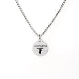 Medical Condition Necklace, Lymphedema Necklace, Lymphedema Notification, Medical Notification Jewelry, Medical Charm, Medical Caduceus
