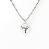 Medical Condition Necklace, Ibuprofen Allergic Necklace, Ibuprofen Allergic Notification, Allergy Medical Notification, Medicine Allergy