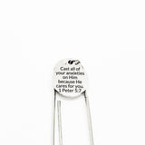 Scripture Gift, Cast All Of Your Anxieties On Him Bookmark, 1 Peter 5 7, No Worries, Bible Verse Gift, Bible Verse Bookmark, Scripture Quote