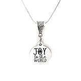 Christmas Jewelry, Joy To The World Necklace, Christmas Quote, Christmas Necklace, Gift For Her, Joy Gift, Joy All Year, Joy Charm
