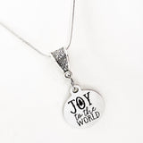 Christmas Jewelry, Joy To The World Necklace, Christmas Quote, Christmas Necklace, Gift For Her, Joy Gift, Joy All Year, Joy Charm