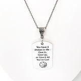 Basketball Player Gift, You Have Three Choices In Life Basketball Necklace, Give It All You’ve Got, Basketball Player Charm, Daughter Gift
