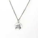 Faith Jewelry, Walk With Jesus Necklace, Christian Jewelry, Faith Necklace, Faith Quote, Christian Gifts, Baptism Gift, Gift For Her