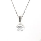Scripture Gifts, Cast All Of Your Anxieties On Him Necklace, 1 Peter 5 7, Jesus Cares For You, Faith Jewelry, Scripture Quote, Bible Verse