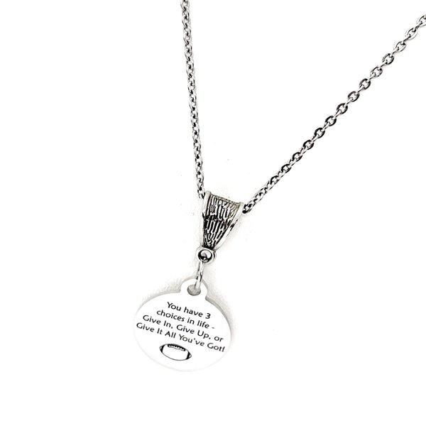 Football Mom Gift, You Have 3 Choices Football Necklace, New Football Mom, Wife Gift, Gift For Mom, Gift For Her, Gift For Football Mom
