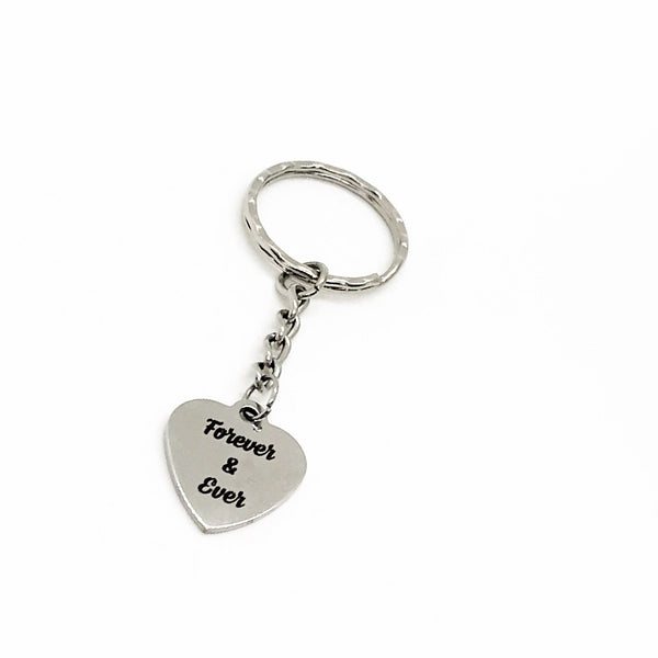 Love Gift, Forever And Ever Keychain, Anniversary Gift, Wedding Gift, Love Quote, Daughter Gift, Son Gift, Husband Gift, Wife Gift