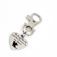 Pet Memorial, No Longer By My Side But Forever In My Heart Clip On Charm, Dog Loss Sympathy, Pet Loss Sympathy, Dog Loss Gift, Pet Loss Gift