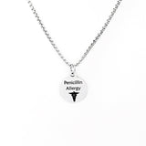 Medical Condition Necklace, Penicillin Allergy Necklace, Penicillin Allergy Notification, Medical Notification Jewelry, Medical Charm