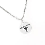 Medical Condition Necklace, Lymphedema Necklace, Lymphedema Notification, Medical Notification Jewelry, Medical Charm, Medical Caduceus