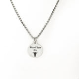 Blood Type Necklace, Blood Type Jewelry, Medical Notification, Medical Notification, Medicine Allergy, Blood Type Charm