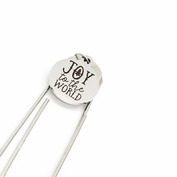 Christmas Bookmark, Joy To The World Bookmark, Charm Bookmark, Christmas Charm, Christmas Quote, Stocking Stuffer, Reader Gift, Gift For Her