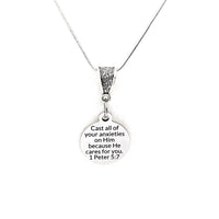 Scripture Gift, Cast All Of Your Anxieties On Him Necklace, 1 Peter 5 7, Bible Verse Gifts, Scripture Jewelry, Scripture Gifts, Gift For Her