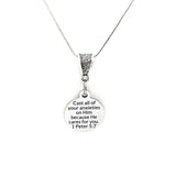 Scripture Gift, Cast All Of Your Anxieties On Him Necklace, 1 Peter 5 7, Bible Verse Gifts, Scripture Jewelry, Scripture Gifts, Gift For Her