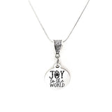 Christmas Jewelry, Joy To The World Necklace, Christmas Quote, Christmas Necklace, Gift For Her, Joy Gift, Joy All Year, Joy Charm
