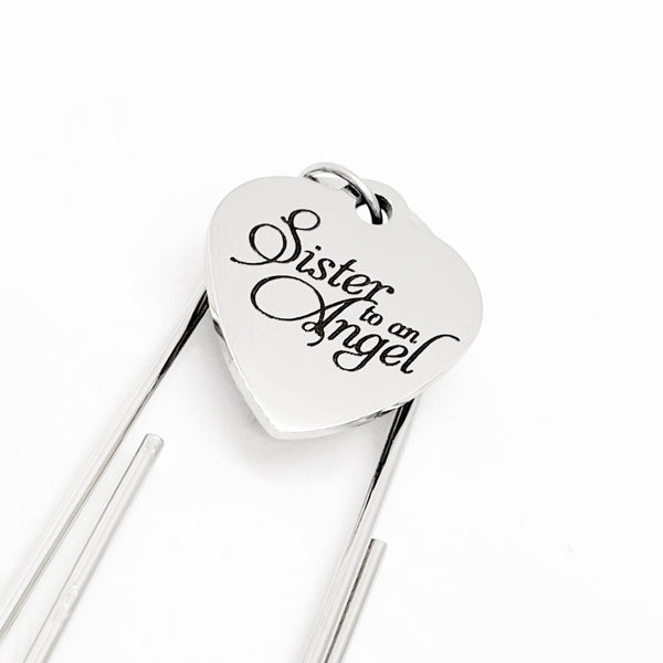 Sister Memorial, Sister To An Angel Bookmark, Remembering My Sister, Loved Sister, Sister Death, Sympathy Gift, Charm Bookmark