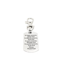 Faith Gift, Praise God, Trust God, Thank God Clip On Charm, Faith Quote, Pastor Gift, Deacon Gift, Christian Father, Christian Husband