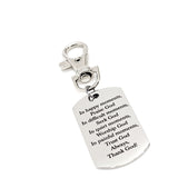 Faith Gift, Praise God, Trust God, Thank God Clip On Charm, Faith Quote, Pastor Gift, Deacon Gift, Christian Father, Christian Husband