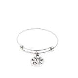 Sister Gift, Best Sister Ever Bracelet, Stacking Bangle, Charm Bracelet, Sister Love, Gift For Her, Gift For Sister, Sister Christmas