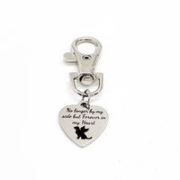 Pet Memorial, No Longer By My Side But Forever In My Heart Clip On Charm, Dog Loss Sympathy, Pet Loss Sympathy, Dog Loss Gift, Pet Loss Gift