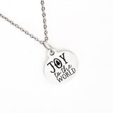 Christmas Jewelry, Joy To The World Necklace, Christmas Charm, Christmas Joy, Joy To The World Pendant, Joy Jewelry, Gift For Her, Mom Gift