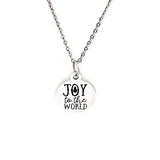 Christmas Jewelry, Joy To The World Necklace, Christmas Charm, Christmas Joy, Joy To The World Pendant, Joy Jewelry, Gift For Her, Mom Gift