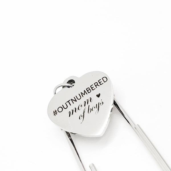 Mom Gift, Outnumbered Mom Of Boys Bookmark, Gift For Mom, Wife Gift, Mom Christmas, Mom Birthday, Mothers Day Gift, Charm Bookmark