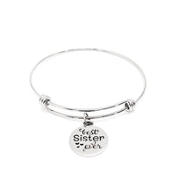 Sister Gift, Best Sister Ever Bracelet, Stacking Bangle, Charm Bracelet, Sister Love, Gift For Her, Gift For Sister, Sister Christmas