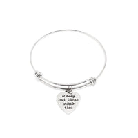 Friend Gift, So Many Bad Ideas, So Little Time Bracelet, Friend Jewelry, Friendship Bracelet, Charm Bracelet, Stacking Bangle, Gift For Her