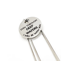 Faith Gift, Even Through Deep Waters I Will Be With You Bookmark, Isaiah 43 2, Planner Paper Clip, Sympathy Gift, Charm Bookmark, Scripture