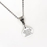 Scripture Gift, Lamentations 3 37 Necklace, Who Is He Who Speaks And It Comes To Pass When The Lord Has Not Commanded It, Faith Gift