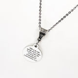 Scripture Gift, Lamentations 3 37 Necklace, Who Is He Who Speaks And It Comes To Pass When The Lord Has Not Commanded It, Faith Gift
