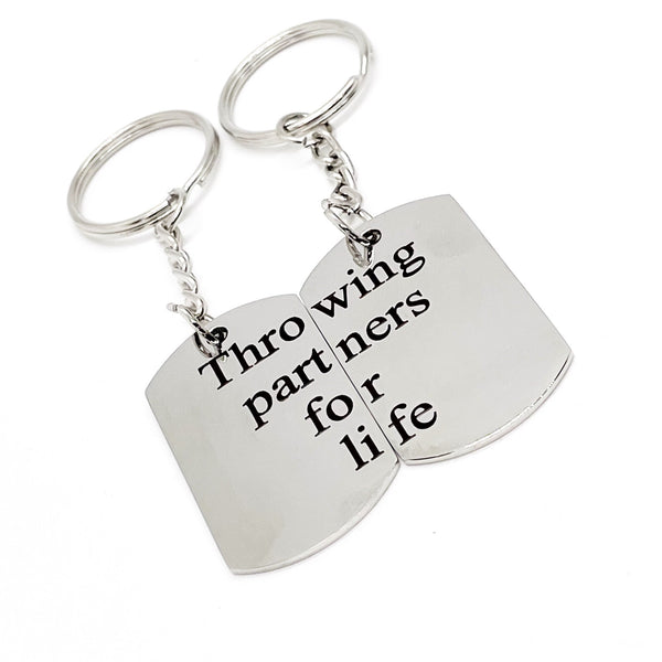 Throwing Partners For Life Keychain Set, Baseball Player Gift, Father Son Gift, Softball Keychains, Pitcher Catcher Keychains, Graduation