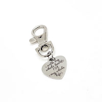 Bag Charm, With My Whole Heart For My Whole Life Charm, Love Gift, Everyday Valentine, I Love You Gift, Anniversary Gift, Keychain Charm