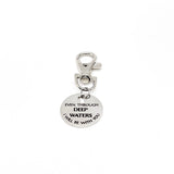 Bag Charm, Even Through Deep Waters I Will Be With You Charm, Christian Gift, Faith Gift, Scripture Charm, Isaiah 43 2 Charm, Keychain Charm