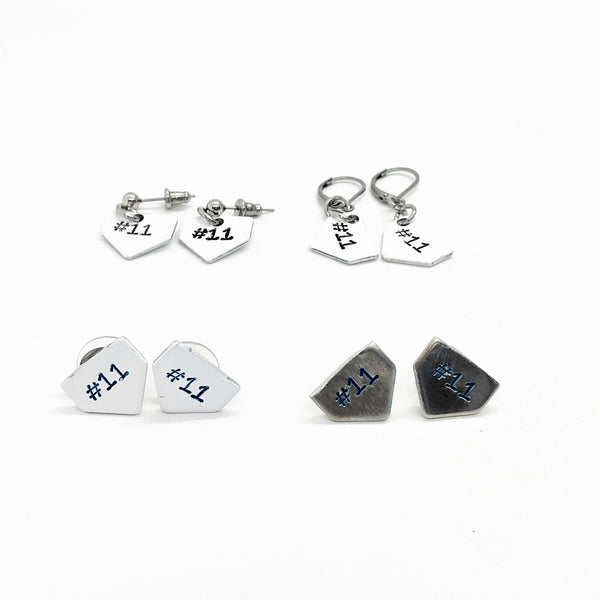 Home Plate Earrings, Personalized Softball Earrings, Baseball Mom Earrings, Baseball Girlfriend Earrings, Softball Mom Gift, Gift For Her